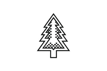 Fototapeta premium Geometric pine tree icon presents a modern and simplistic aesthetic in its design