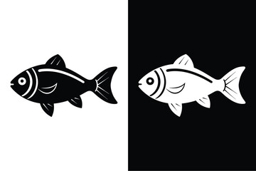 Fish  flat icon vector on White Background Vector Art Illustration on white background.