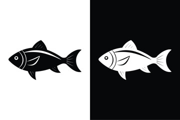 Fish  flat icon vector on White Background Vector Art Illustration on white background.