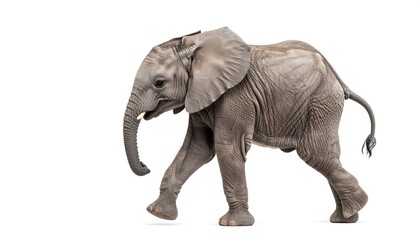 A young elephant in profile view