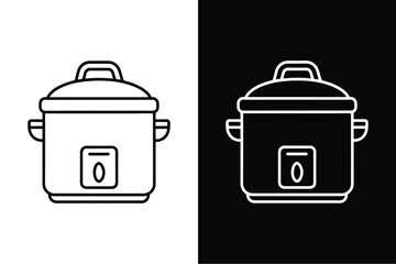 Pressure cooker flat icon vector on White Background Vector Art Illustration on white background.