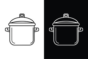 Pressure cooker flat icon vector on White Background Vector Art Illustration on white background.