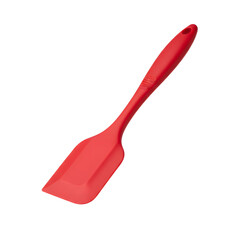 Red Silicone Spatula on White Background