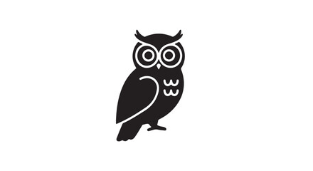 Owl silhouette vector illustration on white background 