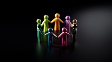 Diverse human-shaped figurines arranged in a circle, symbolizing unity and cultural diversity.