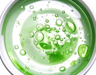 Green liquid with bubbles