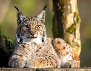 Obraz premium Lynx resting in natural habitat