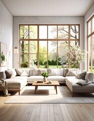 Modern living room with large windows (4)