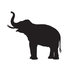 elephant silhouette vector image on white background 