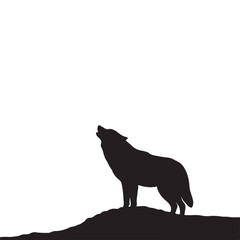 wolf silhouette vector image on white background 