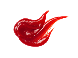 Red Ketchup Smear with Pointed Ends on Black sauce