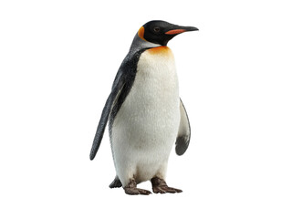 Obraz premium King Penguin Standing Isolated on Black Background