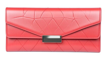Red quilted leather wallet