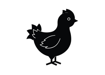 chick with cross silhouette vector art icon