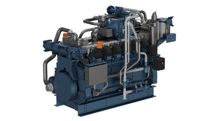 Cat gas petroleum engine in 3D rendering showcases detailed design