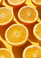 Orange fruits on a orange back