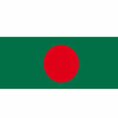 Bangladesh Flag with Green Field and Red Circle Centered on White Background national country