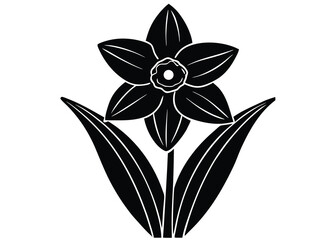 daffodil silhouette vector art icon