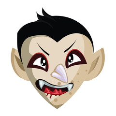 Cartoon Vampire Emoji - Bloody Halloween Face