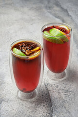 A Refreshing Beverage Prepared with FruitInfused Flavors, Zesty Citrus, and