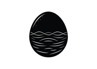 egg dye silhouette vector art icon