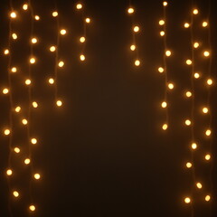 Warm Fairy Light Strings on Dark Background