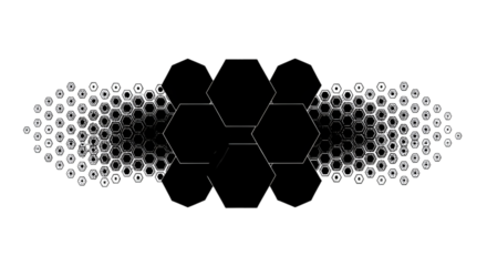 Hexagon Vector Abstract Geometric Technology Background. Halftone Hex Retro Simple Pattern. Minimal Style Dynamic Tech Wallpaper. Vector Formats  