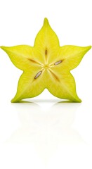 A slice of star fruit, isolated on white background