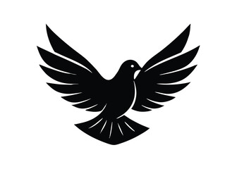 holy spirit dove silhouette vector art icon