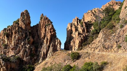 Fototapeta premium Corsica red rock canyon