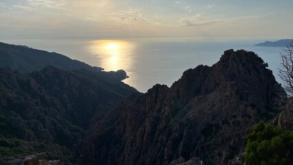 sunset in the mountains