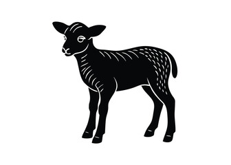 lamb silhouette vector art icon