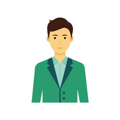 young man uniform style outfit with blazer flat color illustration