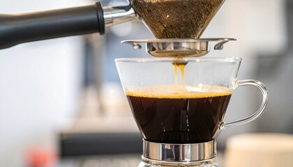 Pouring coffee from a filter