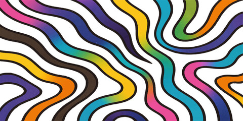 Abstract striped colourful seamless wave pattern illustration