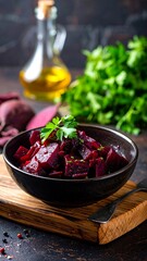 Cooked beetroot in a bowl