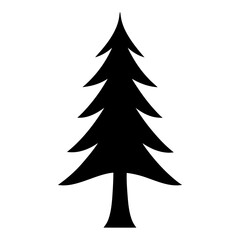 Obraz premium Simple Black and White Silhouette of a Coniferous Tree for Creative Projects