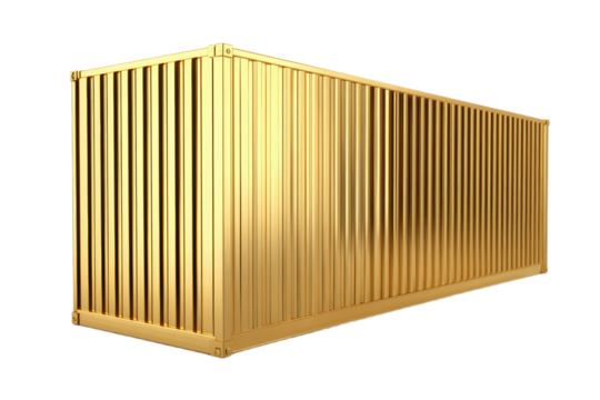 A large gold container with a gold stripe