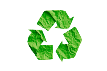 A green paper with a green arrow pointing to the right