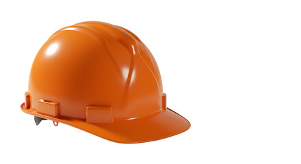 Orange safety hard hat for construction and industrial work, representing workplace protection and professional headgear on an isolated white background
