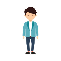 modern chic boy outfit with blazer flat color illustration