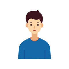 minimal modern young man casual wear flat color illustration