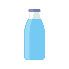 milk bottle mockup flat color illustration