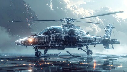 Futuristic Helicopter Design Render