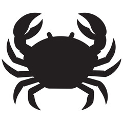 Crab Silhouette Vector Sea Creature Icon