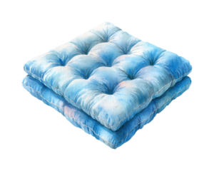 Cozy blue cushions for relaxation home lifestyle PNG, isolated on transparent background