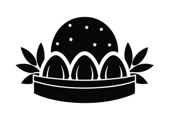 egg celebration silhouette vector art icon
