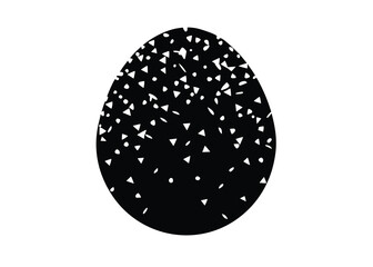 egg confetti silhouette vector art icon