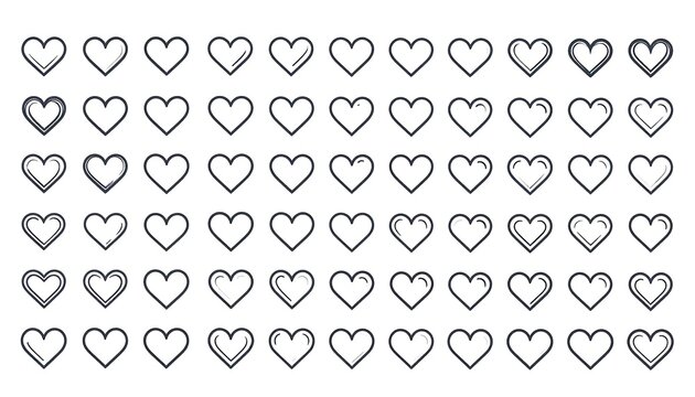 Diverse Heart Icons for Graphic Design