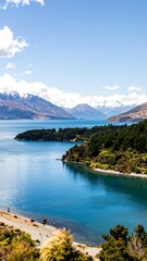 Panoramic view of a lake and mountains (1)
